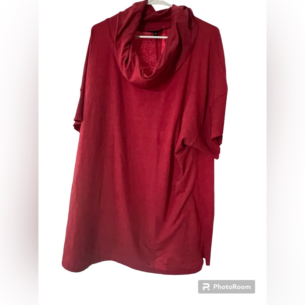 Fashion bug light red pullover with cowl neck